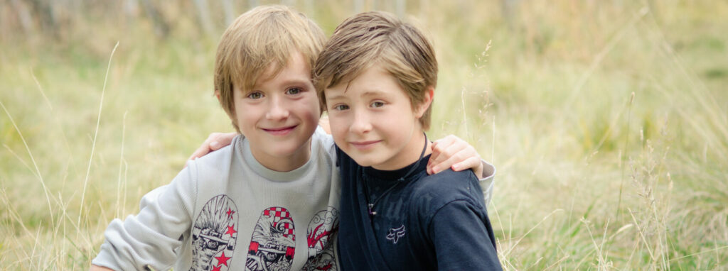 two young boys in a park